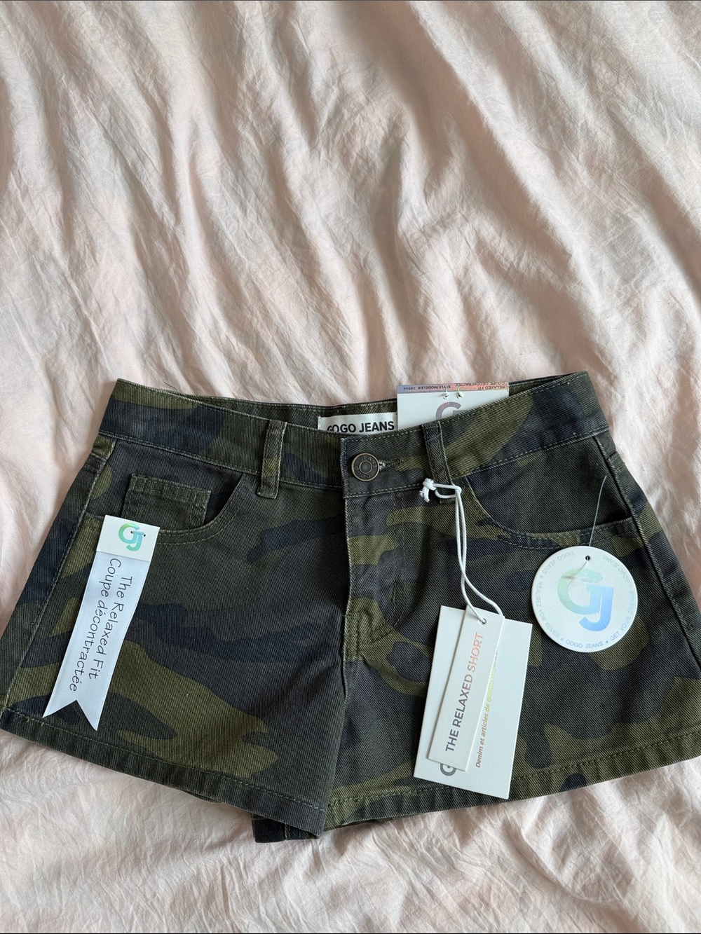 NWT short camo jeans y2k gogo jeans